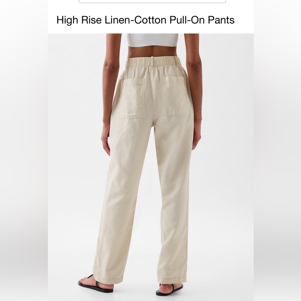 Gap Pleated Linen Pull On Pant